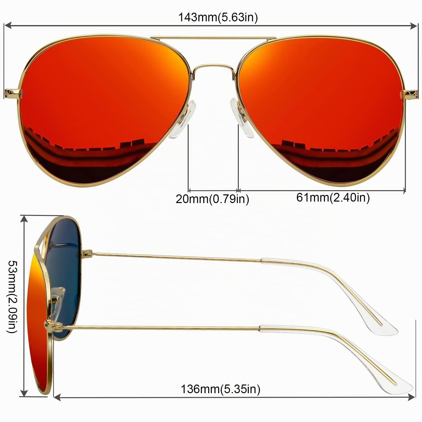 KANASTAL Groß Polarisiert Sonnenbrille Herren und Damen Verspiegelt Sonnenbrillen mit Premium Metallrahmen UV400 Schutz für Fahren Wandern Golf Fischen Outdoorsport