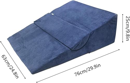 Miniatura 4 de Bed Wedge Pillow with Memory Foam Top, for Leg and Back Support Pain Relief Triangle Support Pillow, Wedge Pillows for Reading and Rest, with