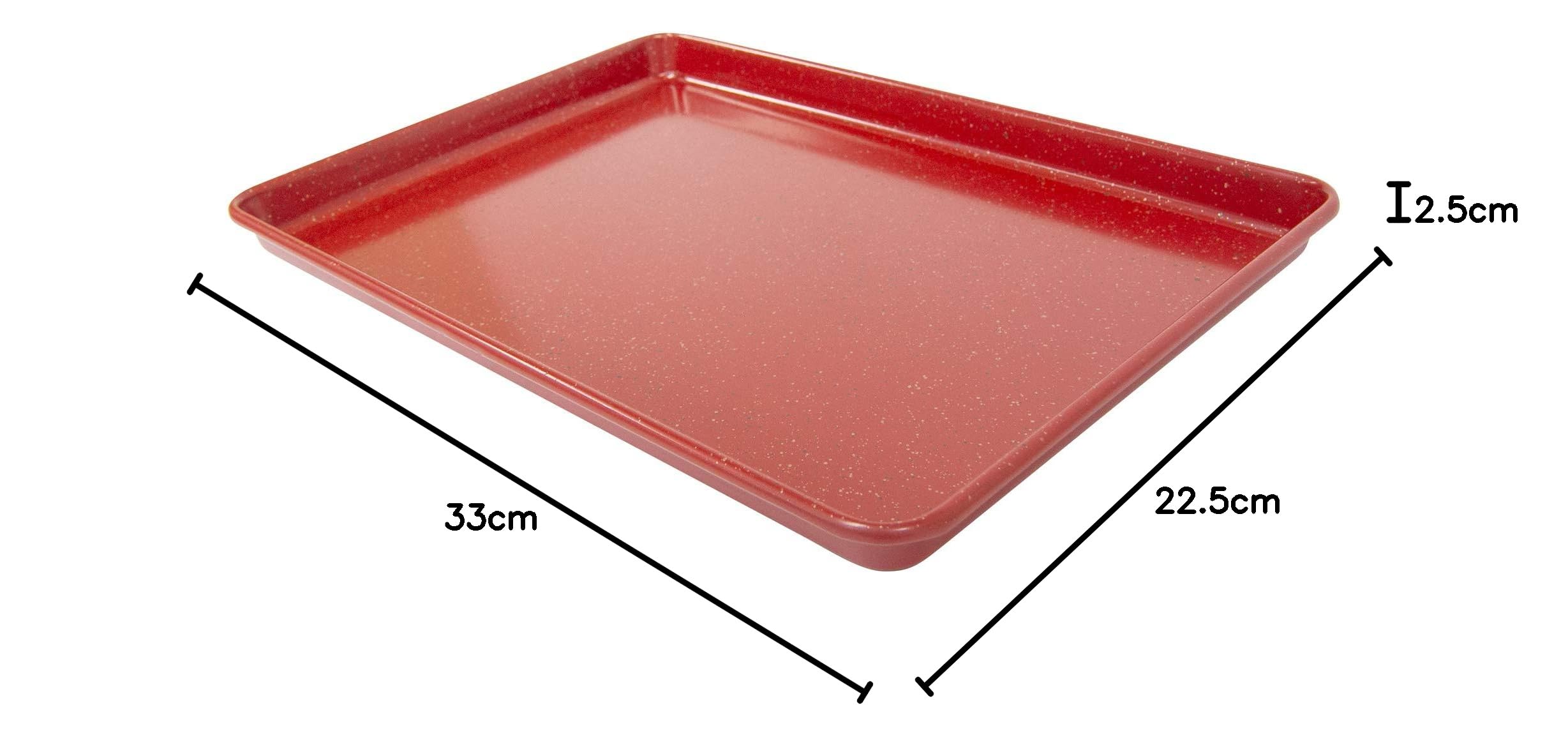 casaWare Ultimate Series - Molde antiadherente de cerámica de peso comercial de 13 x 9 x 1 pulgadas (granito rojo)