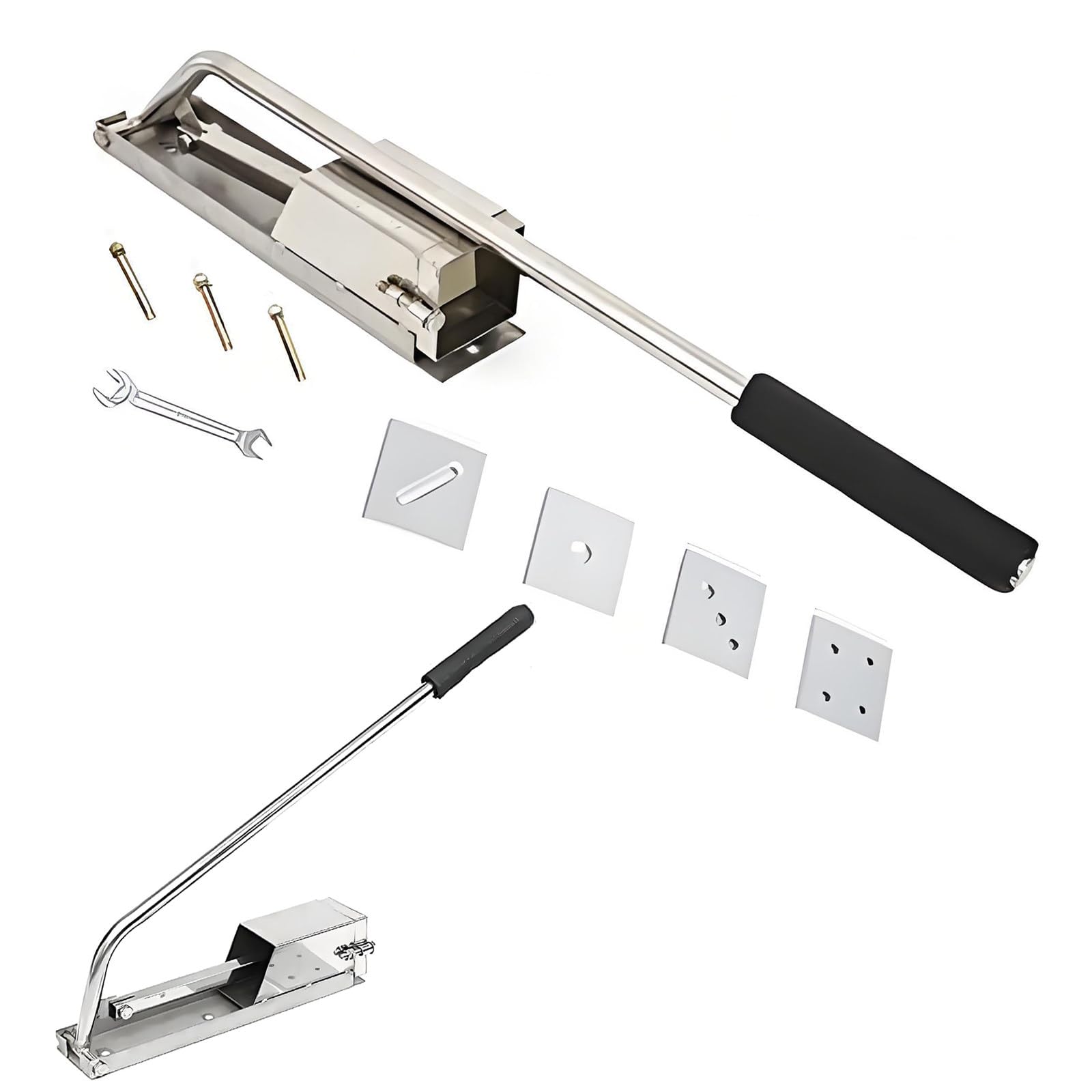 Extrusor manual de arcilla de acero inoxidable, montado en la pared con soporte, 4 módulos de arcilla polimérica para pasta de azúcar, moldeo de cerámica y extrusión de arcilla