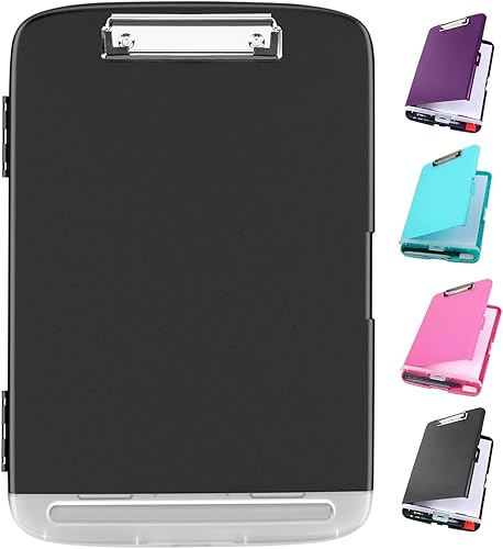 Miniatura 1 de YEAHVIY Portapapeles de almacenamiento de 85 x 11 pulgadas actualizado 25 más resistente Portapapeles de plástico resistente con clip de perfil bajo