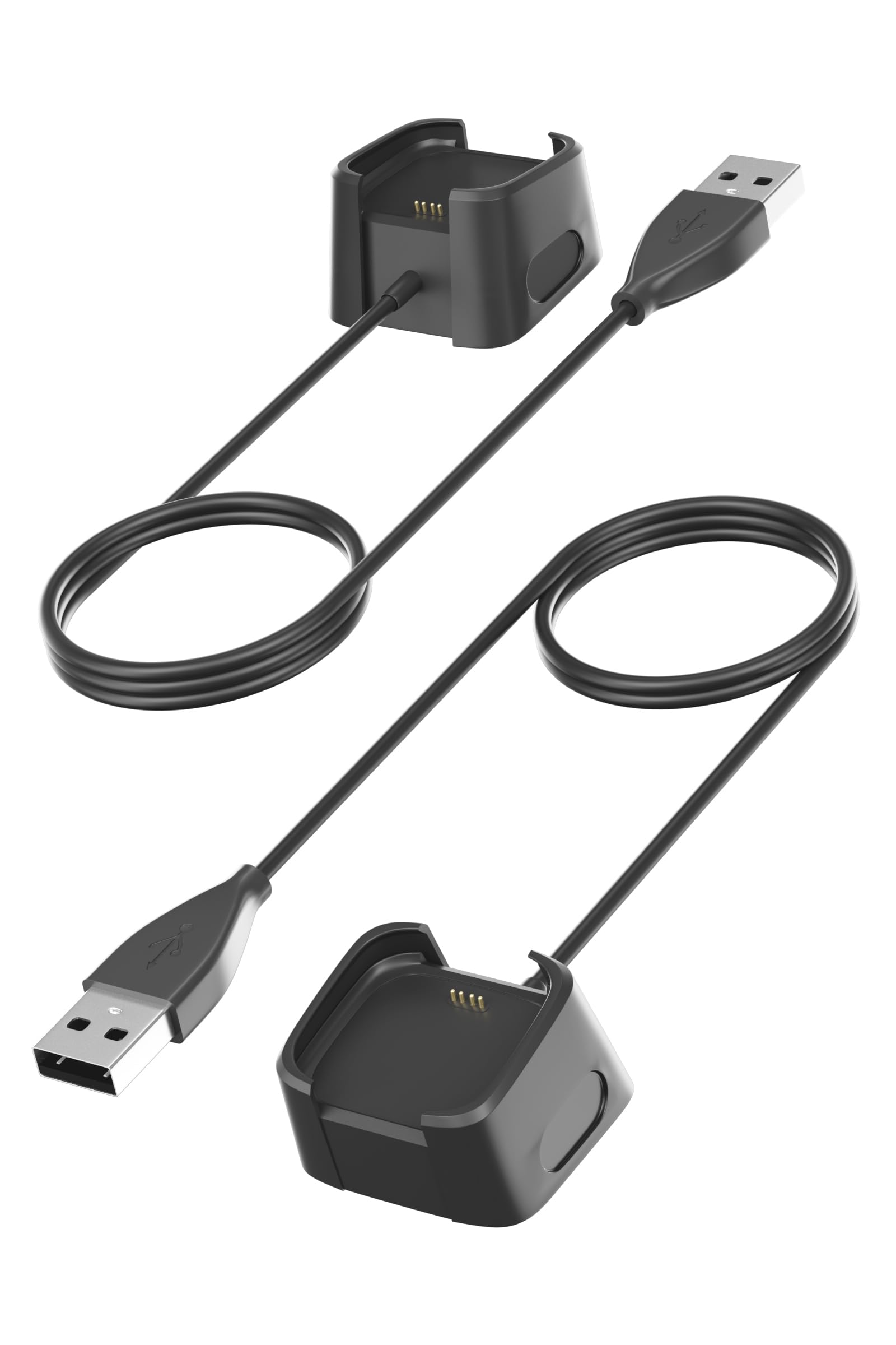Yaekea Compatible for Fitbit Versa 2 Charger Replacement USB Charging Cable Dock Stand with 3.3ft for Fitbit Versa 2 Health and Fitness Smartwatch-2 Pack