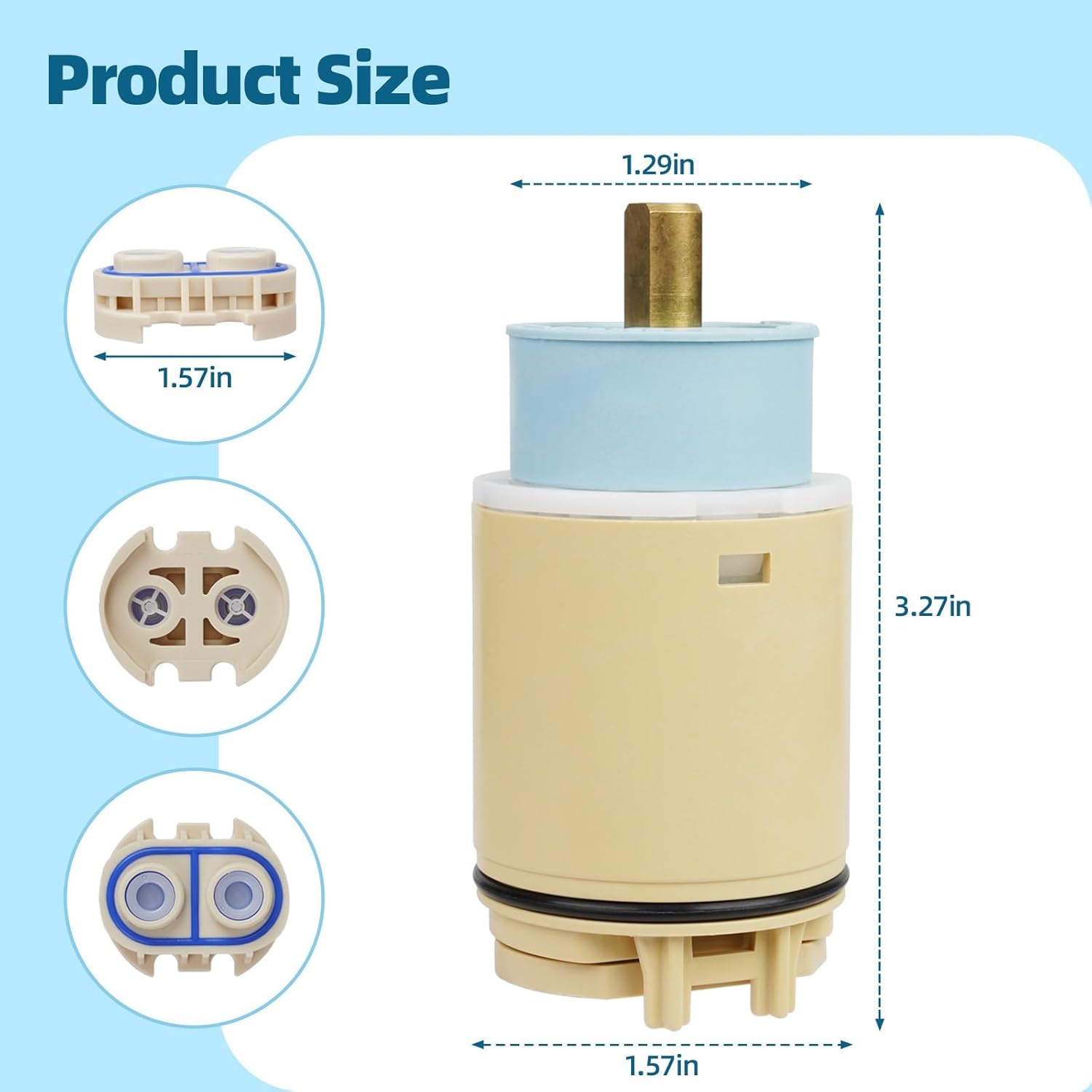 RP70538/RP73625 Single Function Pressure Balance Shower Faucet Cartridge,Shower Valve Cartridge Compatible with Peerless/Delta Single Handle Tub/Showers Faucet (Check Valve Included)