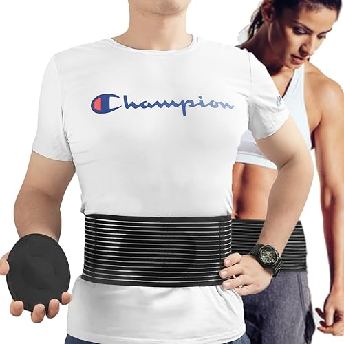 VEDA Cinturón de hernia umbilical, para mujeres y hombres, carpeta de hernia abdominal para soporte de hernia del ombligo, ayuda a aliviar el dolor,