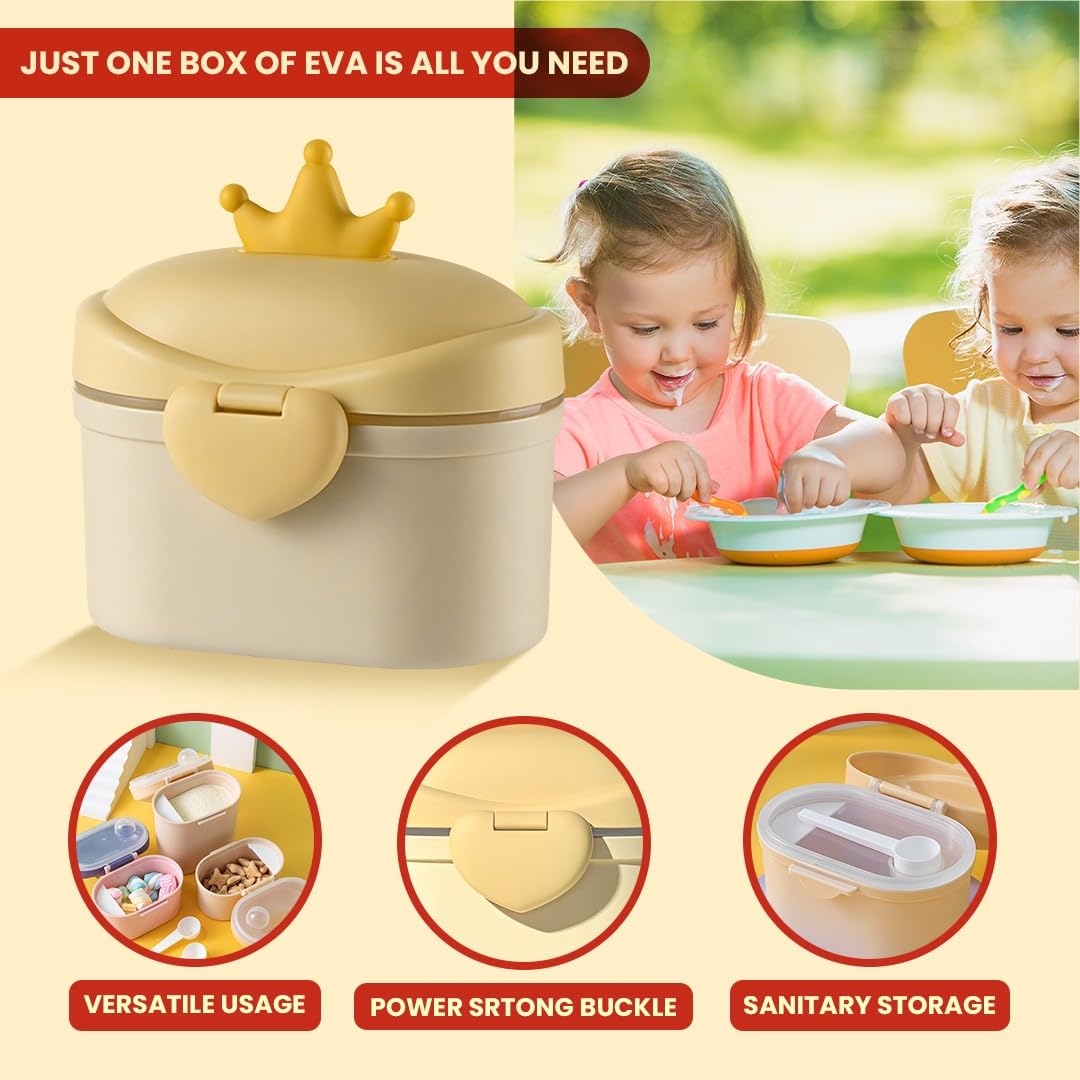 TONY STARK 400g Portable Milk Powder Container, Baby Food Container for Travelling, First Feed Baby Storage Box with Built-In Scoop Holder (Tiny King), Cream - Image 3 thumbnail
