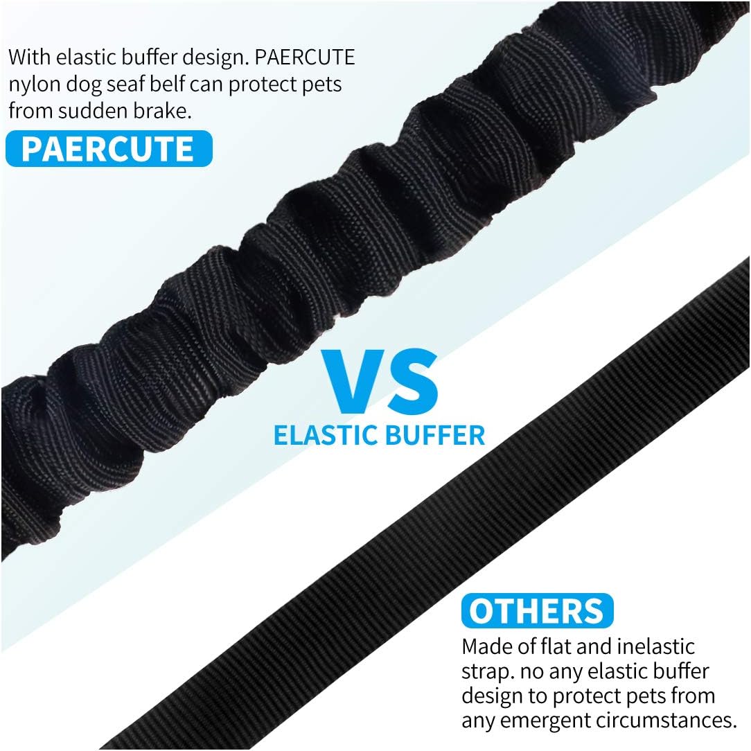 Dog Seat Belt, 2 Pack Pet Car Seat Belts Adjustable Heavy Duty & Elastic Vehicle Dog Safety Belt Harness for Travel Daily Use - Compatible with Any Pet Harness : Kitchen & Dining
