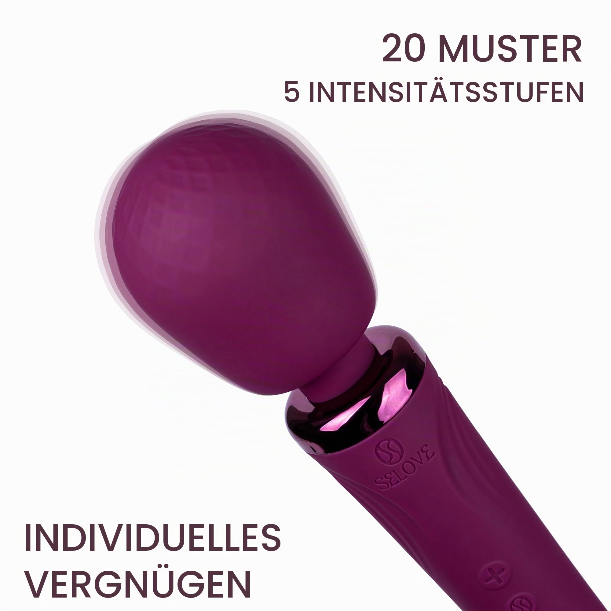 SELOVE Massagestab Vela Wand Vibrator – Leistungsstark, Flexibler Hals – Aufladbares Massagegerät für tiefe Ganzkörper- und Intimmassagen (Deep Purple)