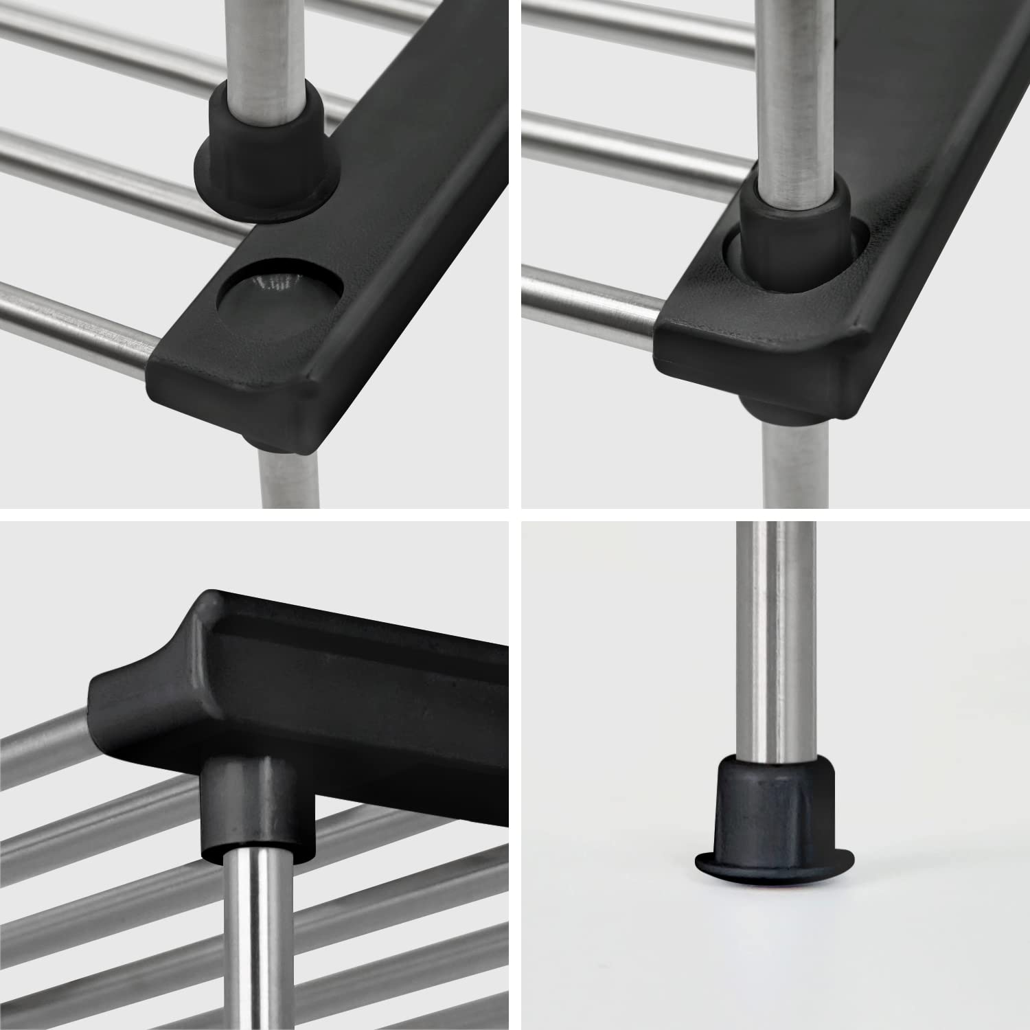 Estante organizador de gabinete, juego de 2 estantes apilables para mostrador de cocina, organizadores y almacenamiento de gabinetes de cocina, organizador de estante de almacenamiento de 8