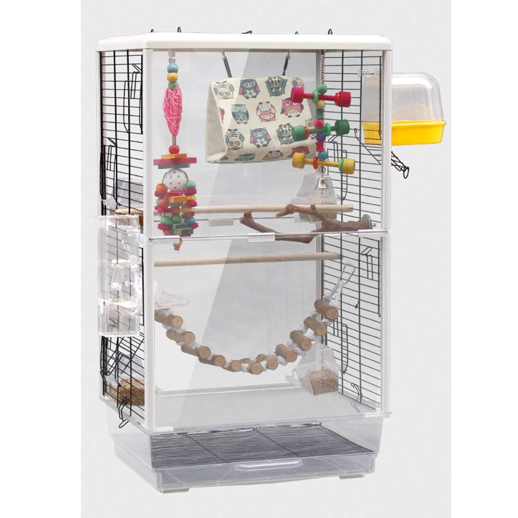Liudan Jaula de Pájaros Gran perico Loro Jaula del pájaro del Cockatiel Canarias Lovebird Budgie Parrotlet erythrura Jaula del Animal doméstico Jaula de pájaro con la Escala Juguetes Colgantes Jaula