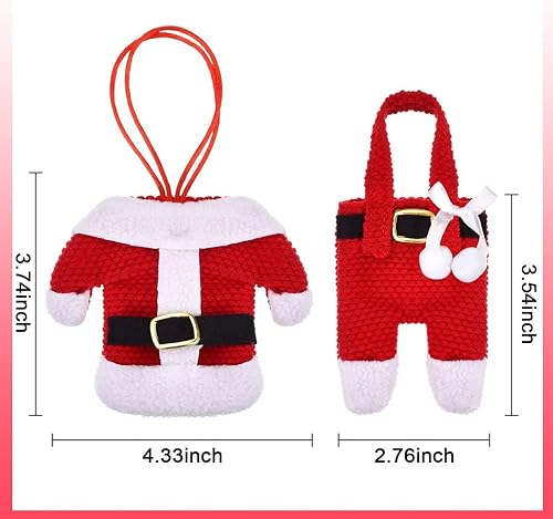 Miniatura 2 de Warmstor 8 piezas de cubiertos de Papá Noel de Navidad, soporte para cuchillos, tenedores, bolsa para árbol de Navidad, restaurante, hotel, fiesta,