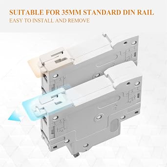 DC 6A Circuit Breaker, 1 Pole DIN Rail Mount, 250V Solar PV Disconnect Switch, Overcurrent Protection for Battery, Home, RV, and Industrial Electrical Systems