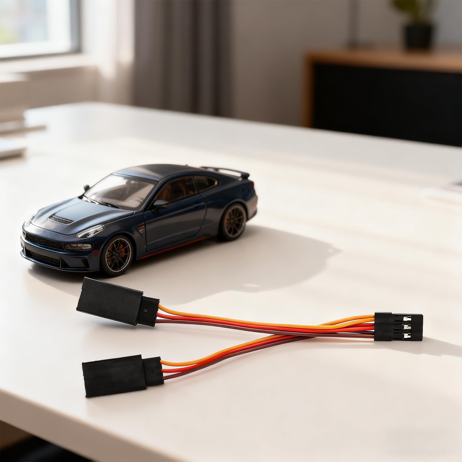 6pcs Servo Y Splitter Cable, 3.94 Inch/10cm 1 Female to 2 Male Extension Harness Cord Splitter Wire Connectors for JR/Futaba Used on RC Cars, Drones, Boats, Airplane Models Parts Accessories - 4