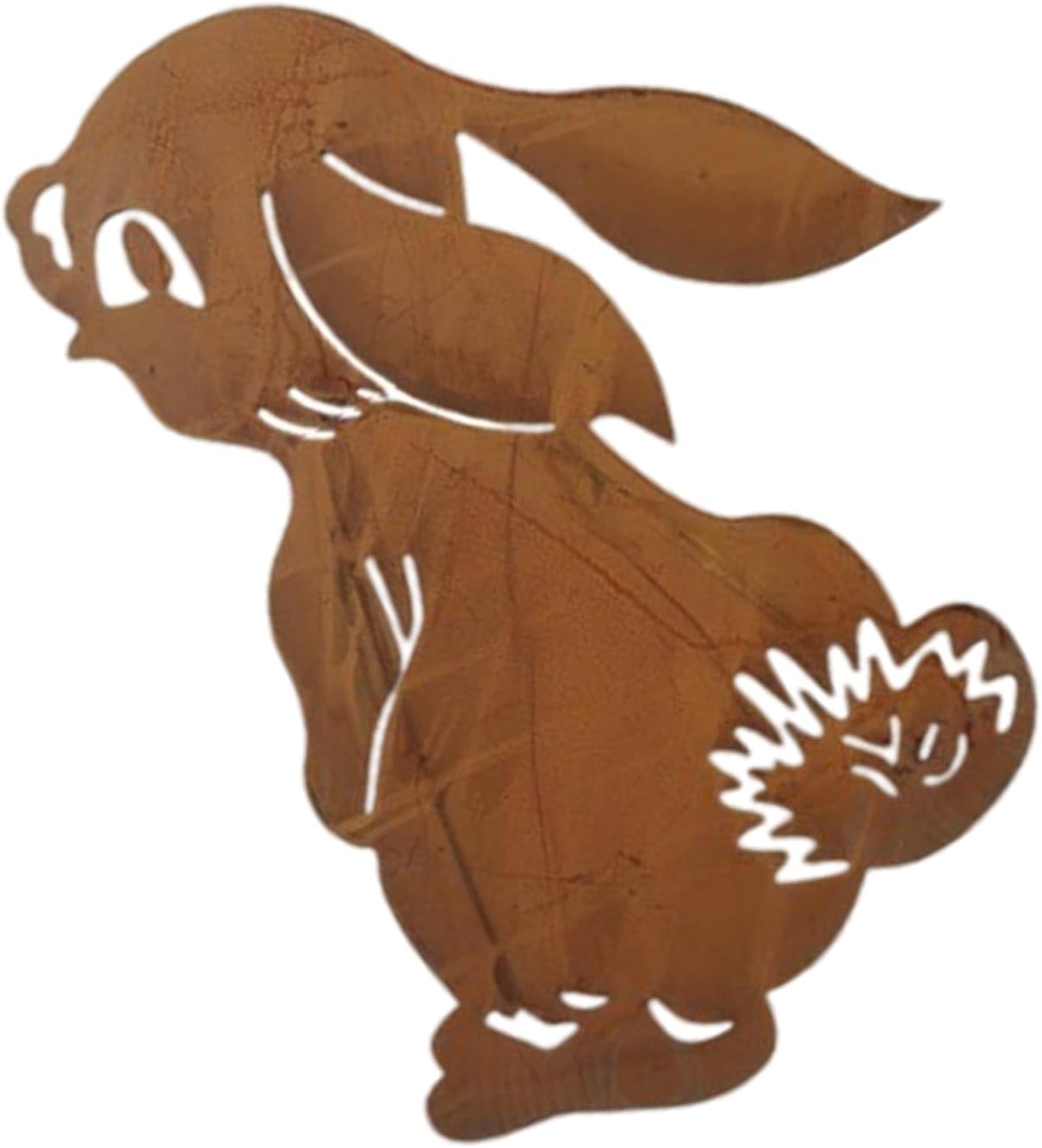 Rusty Rabbit Shape Statue Plant Stake Elegant Rusty Season Home Decoration Garden Styling Photo Props Rusty Garden Stakes