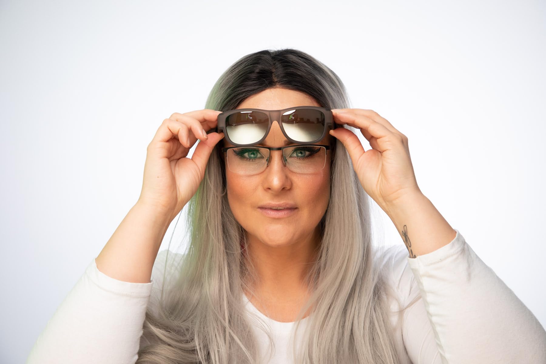 DanCarol DC-POL-2043-C6-Blau-(C3)-Für Schmales Gesicht Die Überbrille, ideal für Brillenträger -mit Polarisierte Gläser