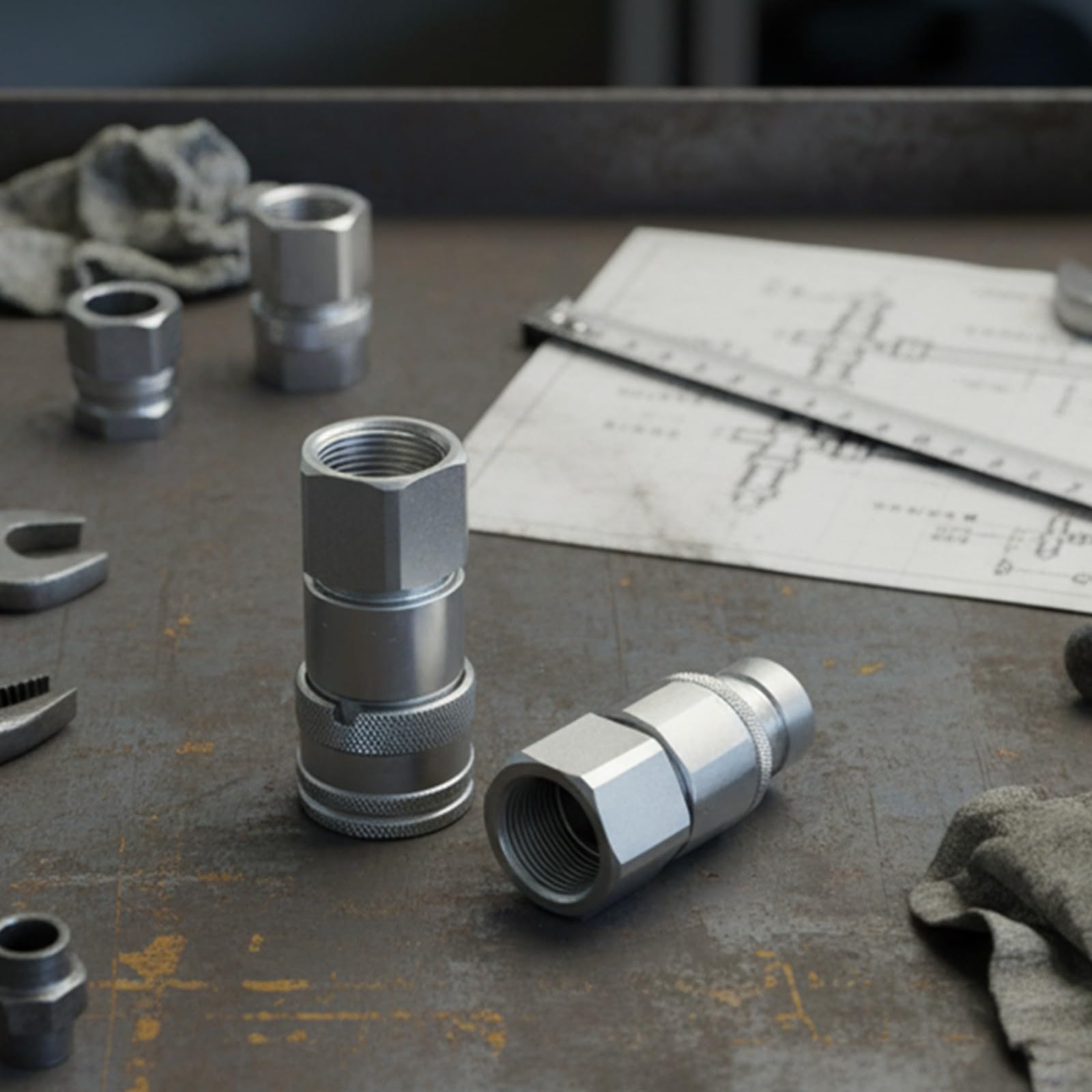Kit di accoppiamento rapido idraulico con valvola compatibile con raccordi NPT 1/4 3/8 1/2 3/4 in acciaio al carbonio connettore rapido ((G1))
