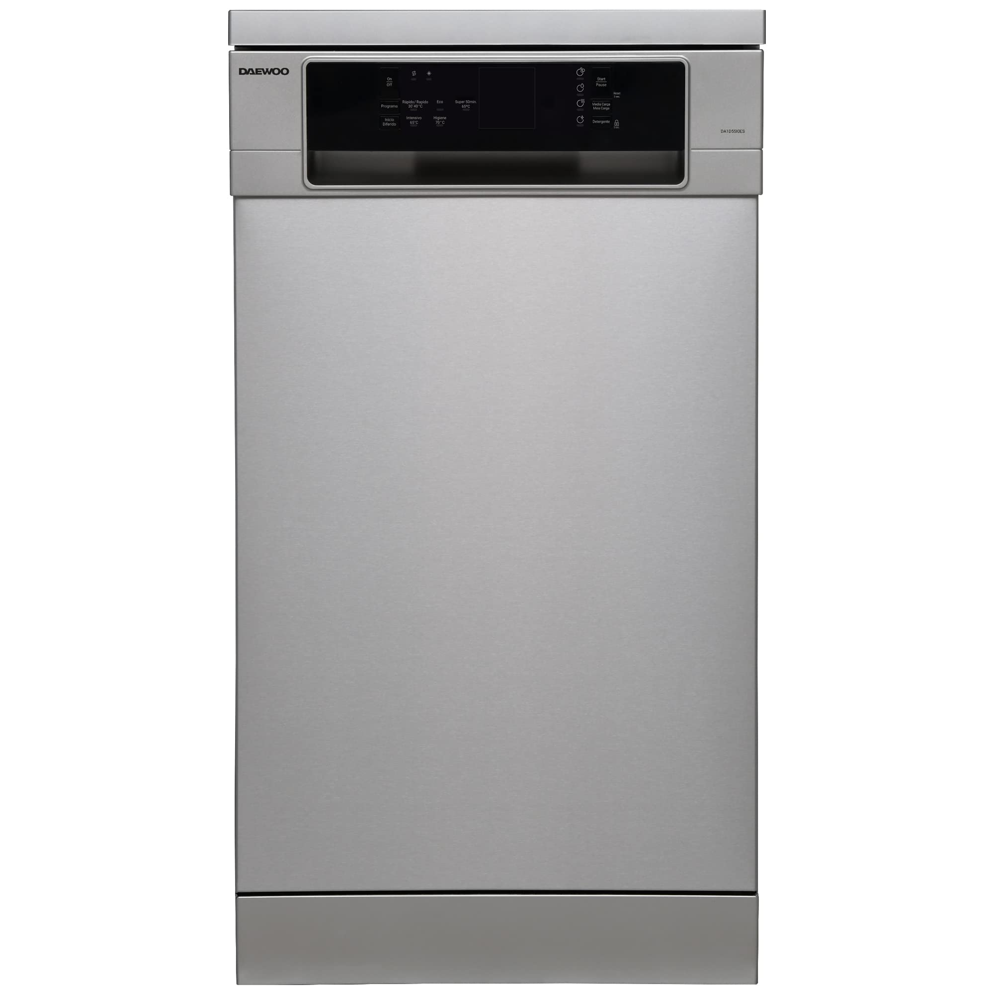 Daewoo lavavajillas DA1D5SI0ES, 45 cm Libre Instalación, Color Inox, 5 programas,10 Cubiertos, Clase E