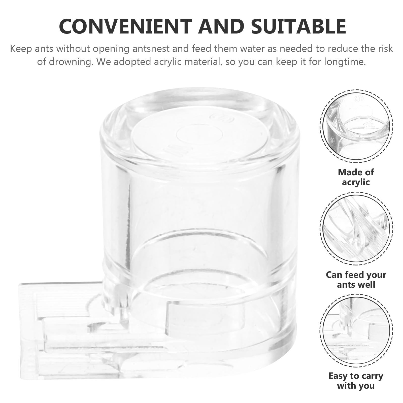 Kisangel Dispensador de Agua para Hormigas, Nido de Hormigas, de alimentación para Hormigas, Insectos, dispensador de Agua, dispensador de alimento para Hormigas, formicarium