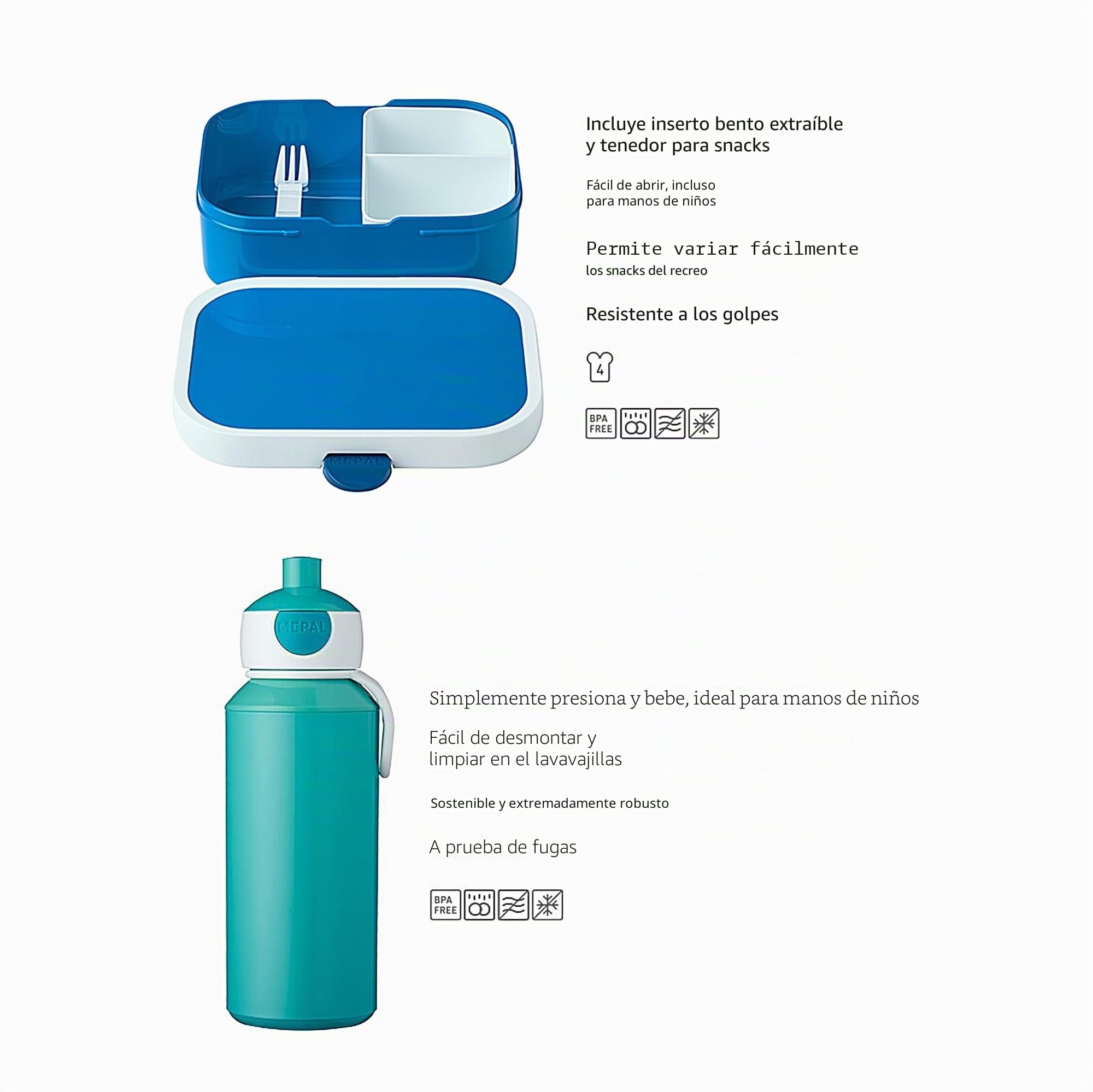 MEPAL Pop Up Cantimplora y Fiambrera lunchset de Campus de pubd de Frozen de Sisters de Forever, ABS, 0 mm