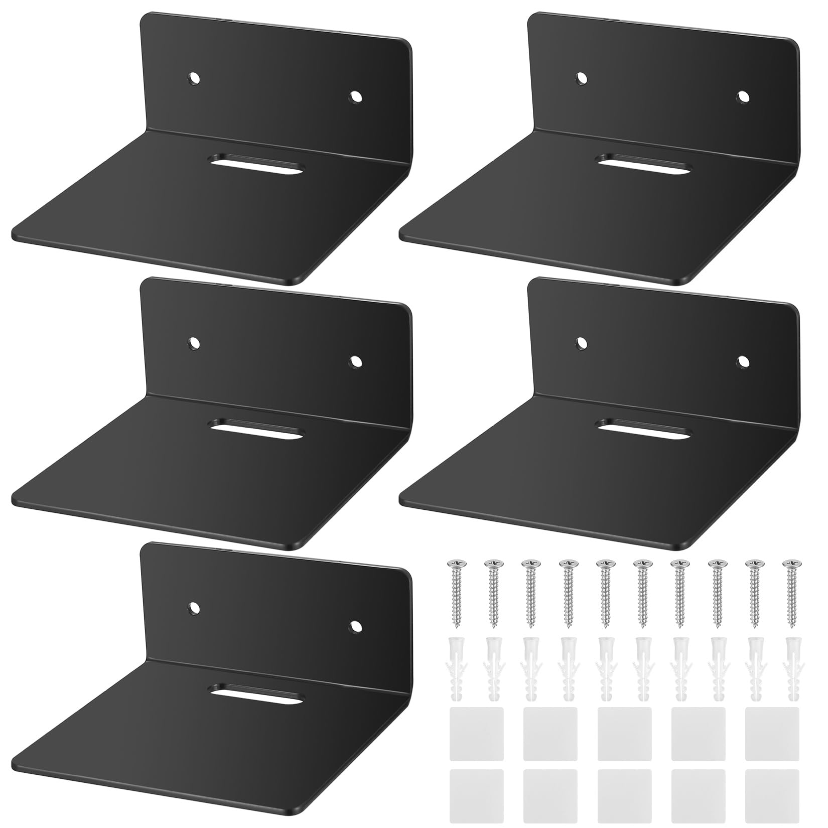 jiuxlaan Estanteria Pared Pequeños, Estantes de Pared, Baldas Flotantes Pared de Acrílico, Estantes Flotantes de Pared, Baldas Pared, Estante Pared Estanteria para Dormitorio Cocina Baño, Negro