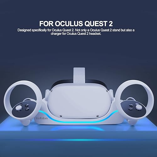 Vista 2 de Vakdon Base de carga compatible con OculusMeta Quest 2, estación de carga para auriculares VR, soporte de carga de alta velocidad para Quest 2