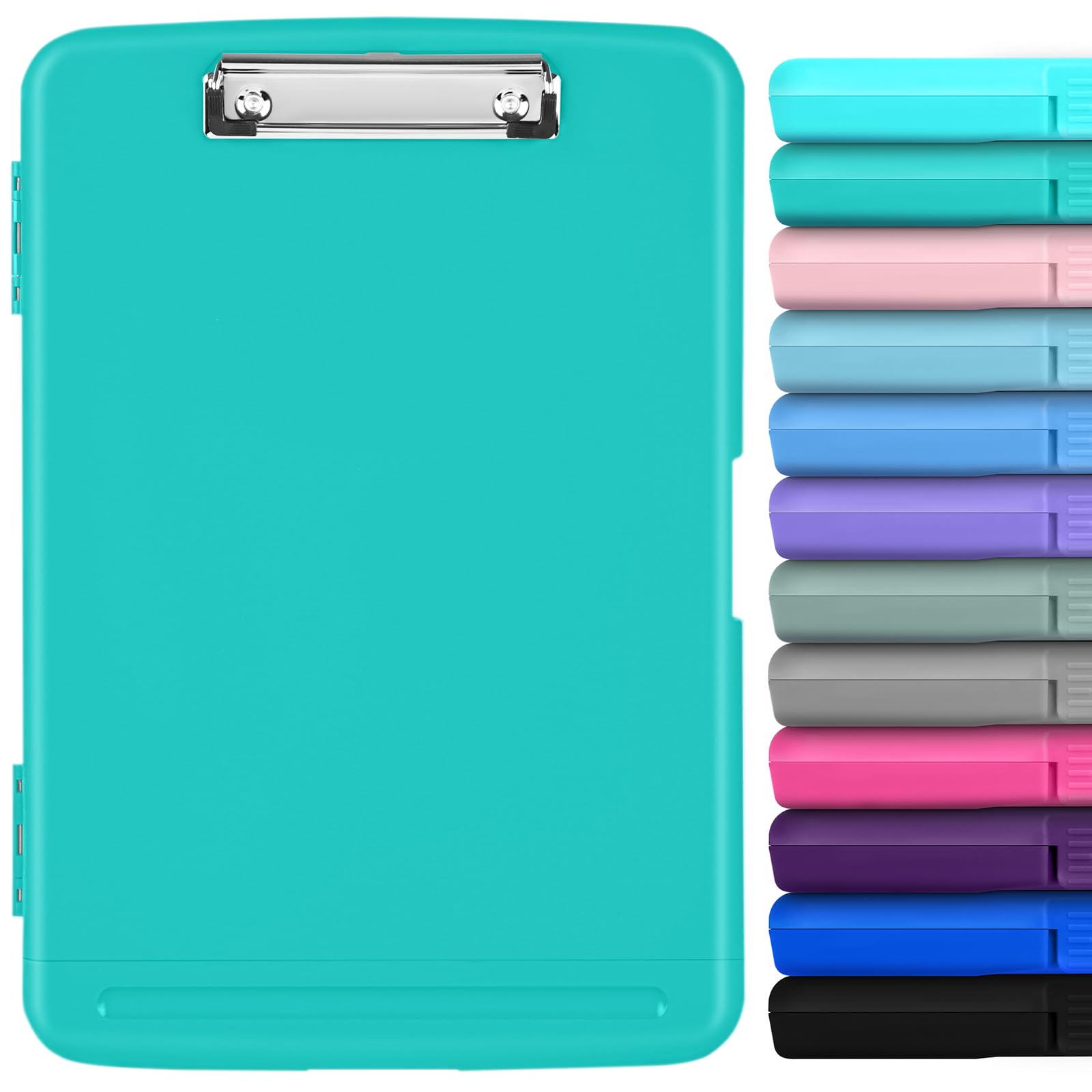 YEAHVIY Clipboard with Storage, Large Capacity Nursing Clipboards with Low Profile Clip, Heavy Duty Plastic Storage Clipboard with Pen Holder,