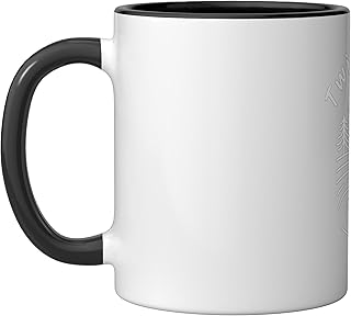Twin Buttes Reservoir Texas Ceramic Mug, Black/White