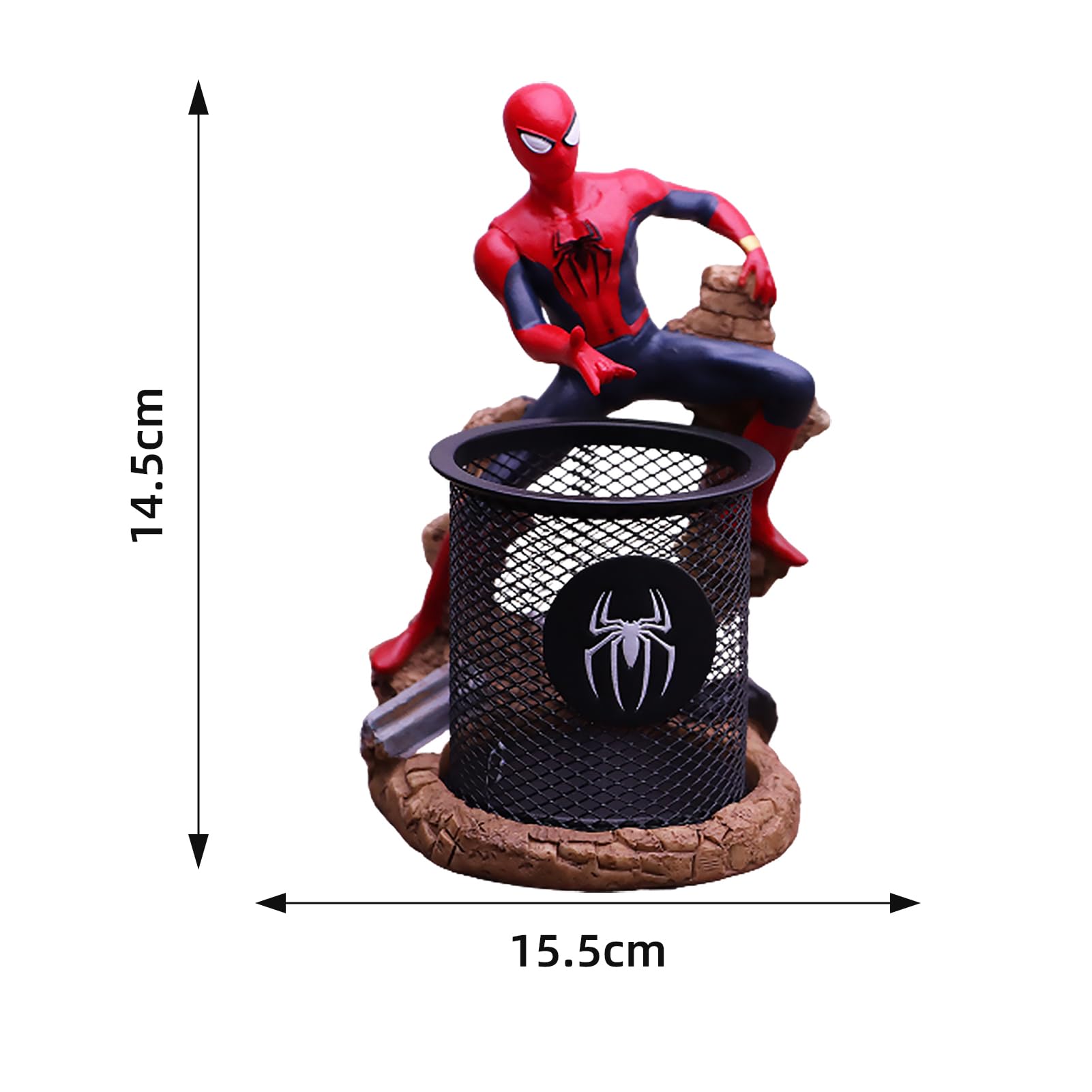 Statue in resina, portapenne per personaggi, decorazione da scrivania, multifunzionale, decorazione da ufficio, idea regalo per captain Spider-Man (stile 5)
