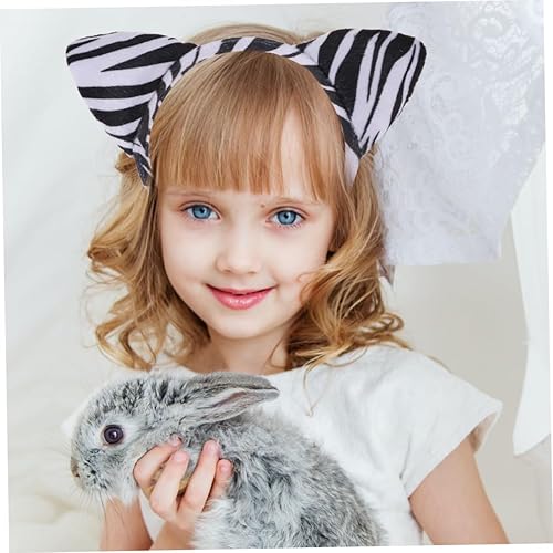 Miniatura 5 de STAHAD 4 diademas de orejas de animal para niños, disfraz de animales de peluche para niños, disfraz de Halloween, diadema de orejas de elefante,
