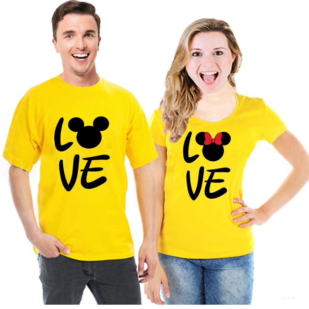 Couple t shirt yellow Clearance