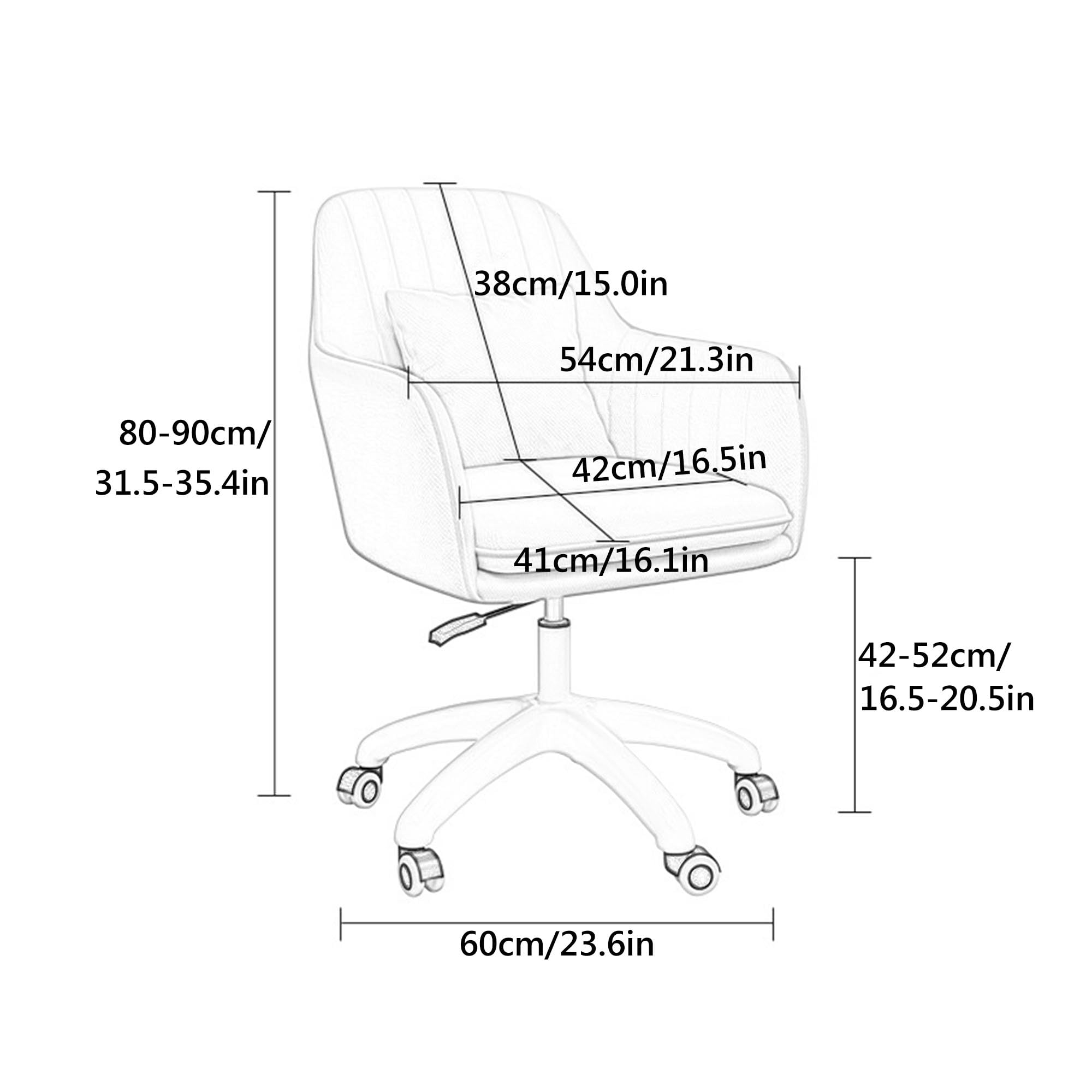 Ergonomiczne, obrotowe krzesło biurowe z podparciem lędźwiowym, obrót o 360° i regulowaną wysokością, do domowego biura, biurka komputerowego i recepcji
