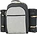 Scuddles Picnic Backpack for 4 Person with Blanket Picnic Basket Set for 4 with Insulated Cooler Wine Pouch for Family Couples