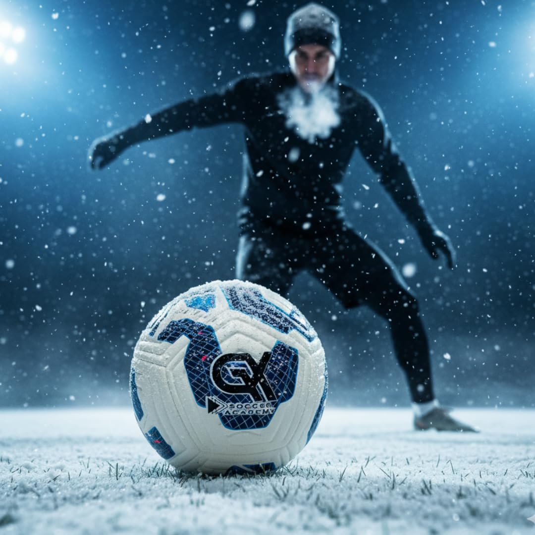 GX Soccer Academy Tour+ - Balón de fútbol profesional, tamaño 5, pelota de competición azul y blanca