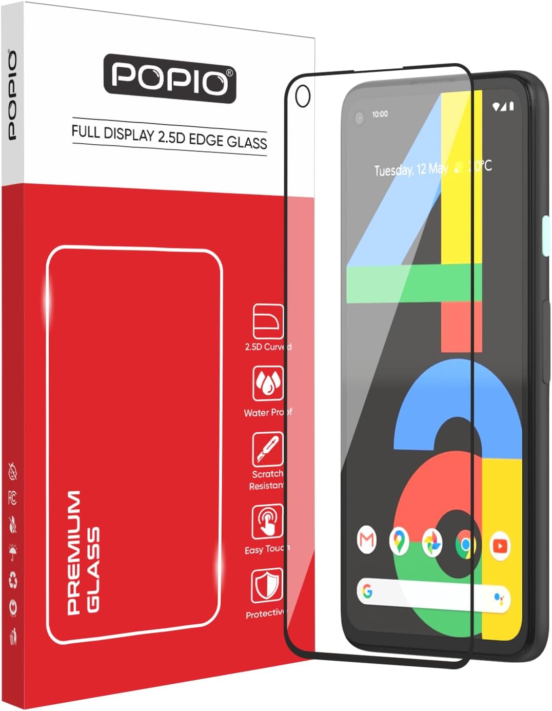 Tempered Glass Screen Protector Compatible For Google Pixel 4A 4G (Black) With Edge-To-Edge Protector Coverage And Easy Installation Kit