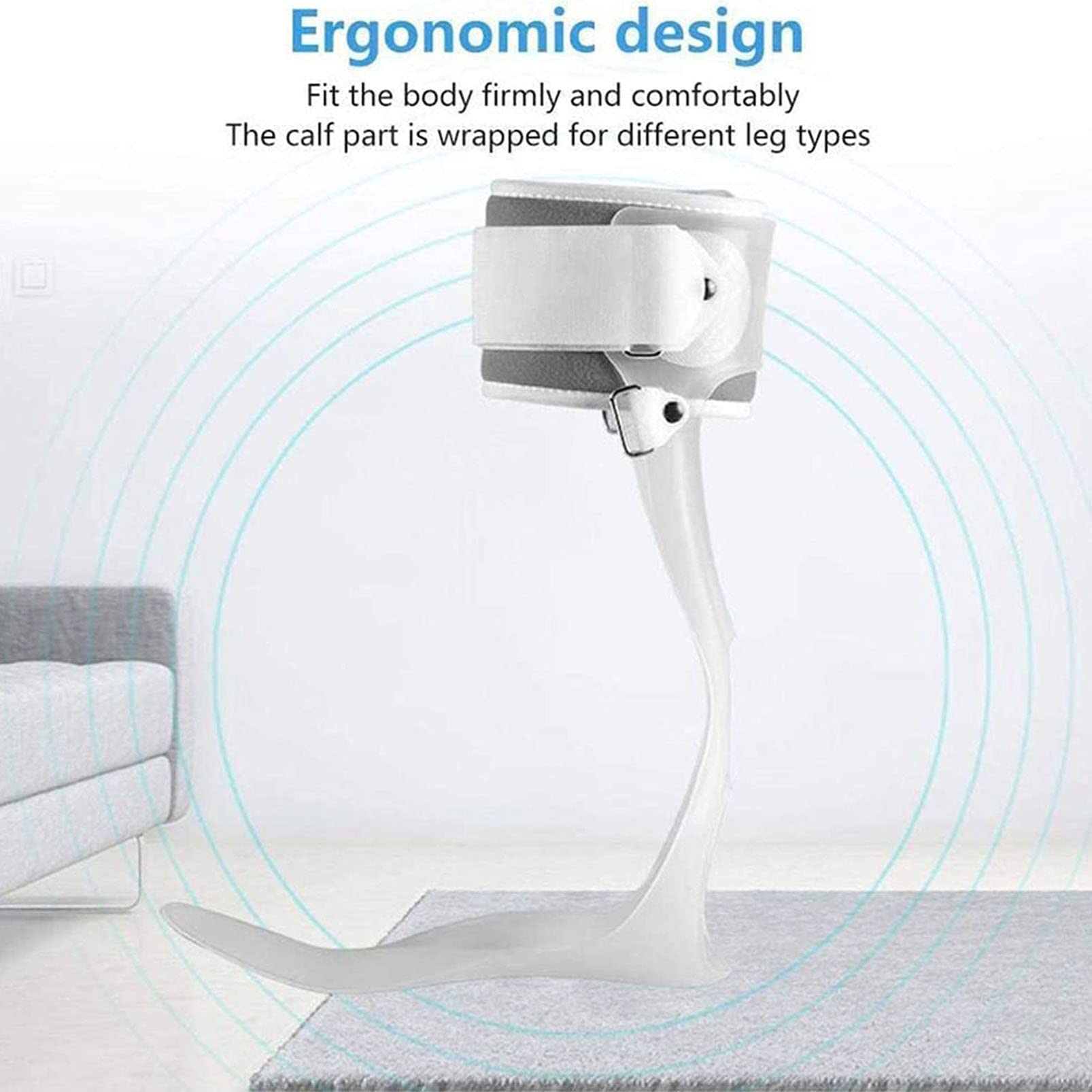 Ortesis de tobillo y pie, soporte ajustable para pie caído, ortesis de material cómodo para pie caído, para esguince de talón, elevación de ligamentos, soportes de arco, pie izquierdo-M (pie izqu