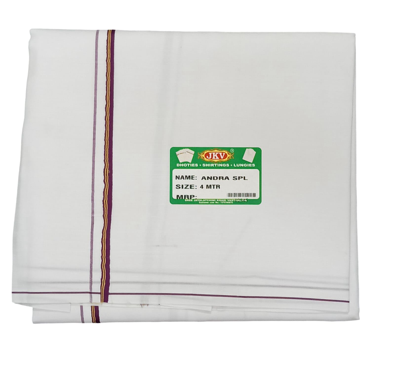 Men's Pure Cotton Unstitched Dhoti 4.10mtr-image-9