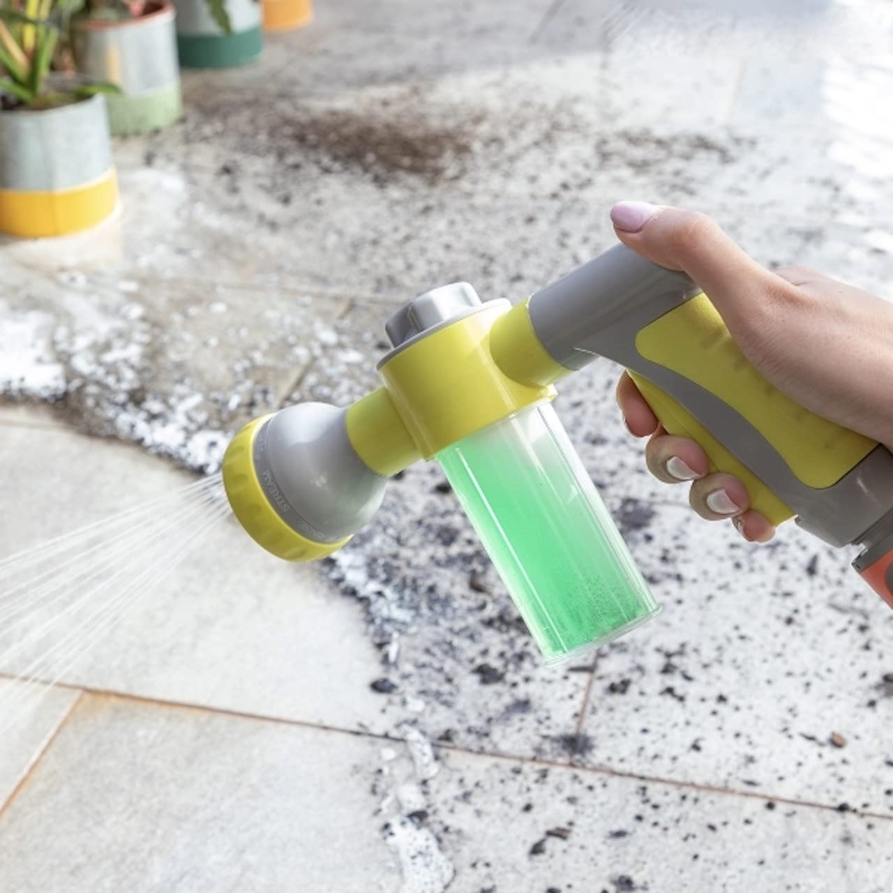 Pistola Spray Acqua Giardino Portable Auto Lancia a Schiuma Pistola di Acqua ad Alta Pressione 3 Grade Getto Rondella dell'automobile spruzzatore di Lavaggio Utensili Vetture (Color : Yellow)