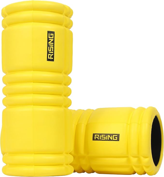 Foam Roller para masaje muscular amarillo con superficie texturizada miniatura 2