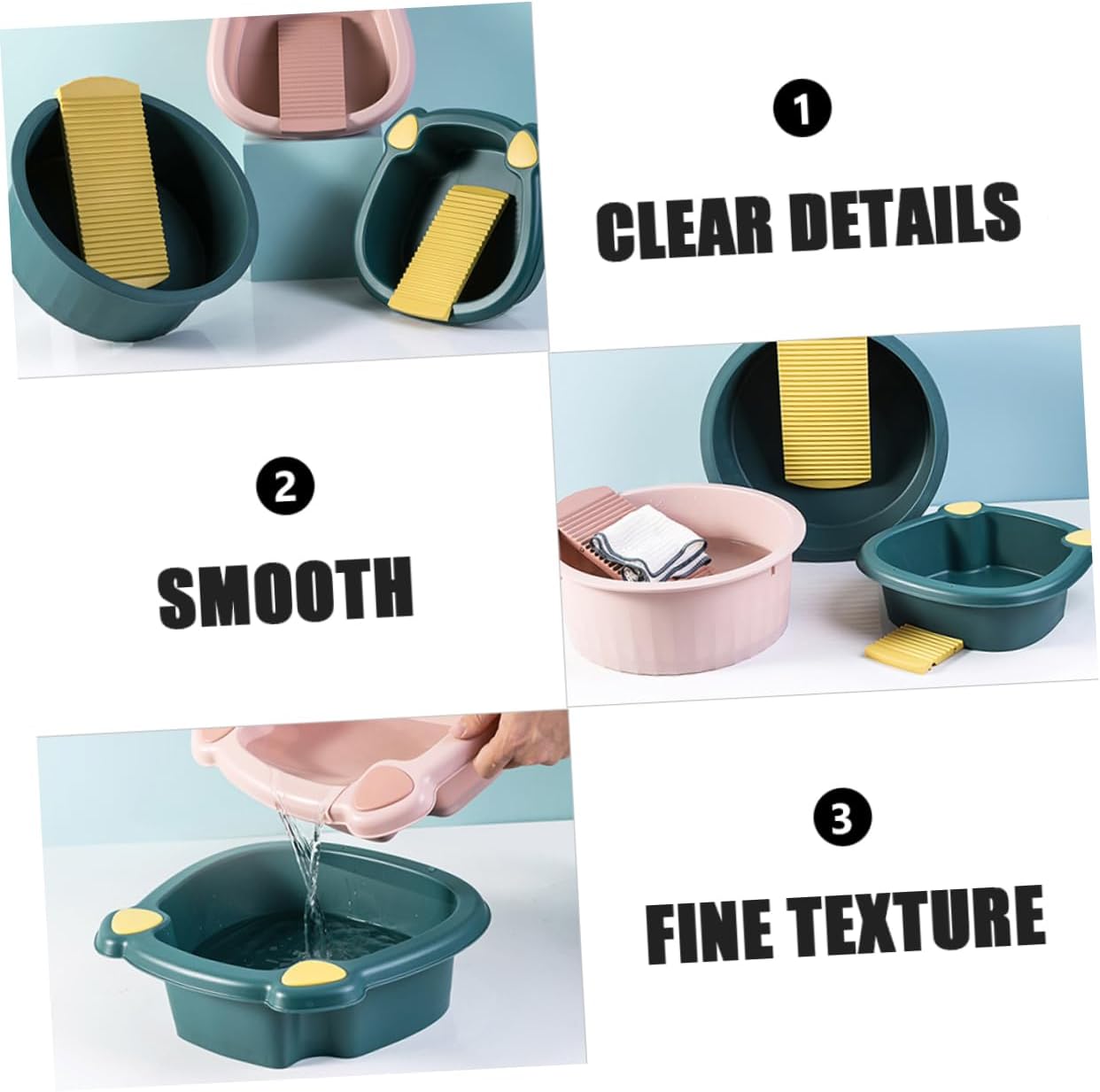 Ciieeo Thickened Hand Wash Basin with Washboard for Dormitory Laundry Portable Clothes Washing Tub with Handles Oxford Cloth Material Compact Design for Daily Use and Camping Gifts