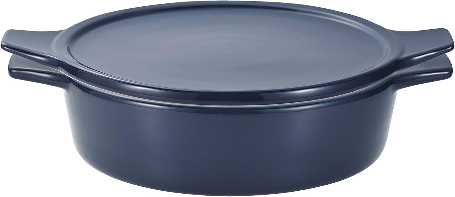 パール金属(PEARL METAL) L-1989 Microwave Cooking Pot, 18cm(浅型), nvy