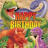 Creative Converting Dinosaur Birthday Paper Luncheon Napkins, Lunch, Dino Blast