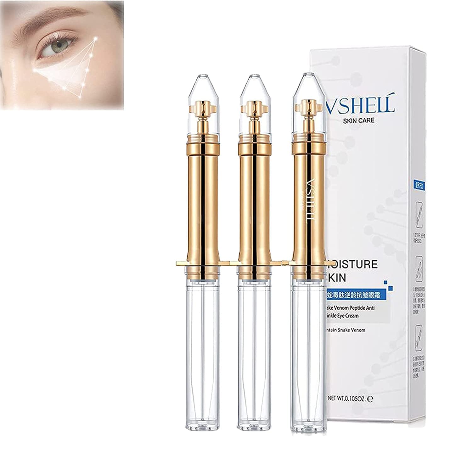 Lumilight Eye Cream, Lumilight Vshell Eye Cream, lumi light v shell eye cream, vshell anti wrinkle eye cream, snake venom peptide brightens eye cream Remove Dark Circles and Puffiness (3Pcs)