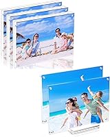 Vista 1 de Marco de fotos acrílico de 5 x 7 y 8 x 10 pulgadas, transparente, de doble cara, magnético, sin marco, con soporte para marco de fotos, el mejor