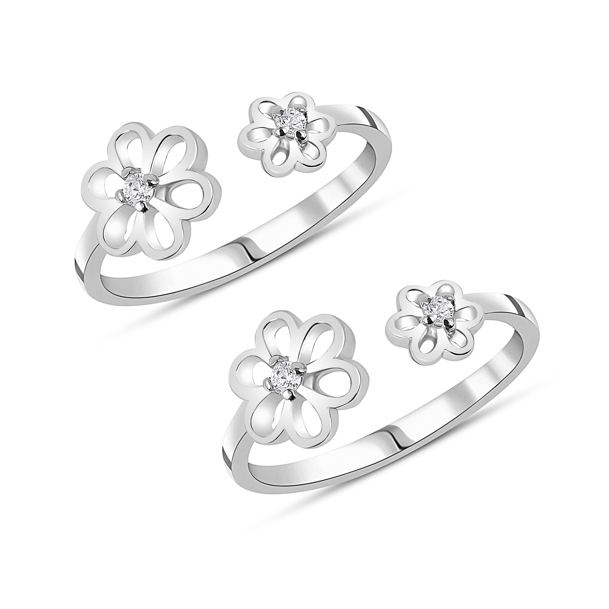 ROOVI 925 Silver Toe Rings For Women I Flower Silver Toe Rings Bichiya For Women I 6 Month Warranty (B0CSXCL94V) Amazon Price History, Amazon Price Tracker