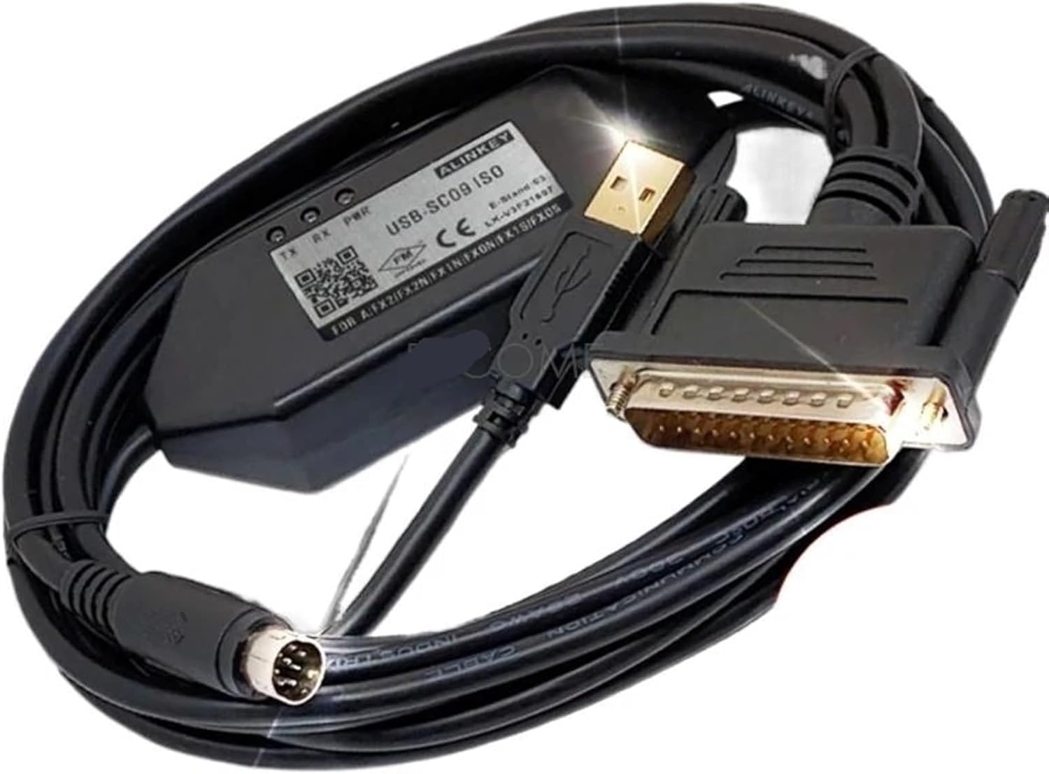 USB-SC09 Programming Adapter Cable DB25 MD8 for FX and A Series CH340 FT232(Industrial Isolated)