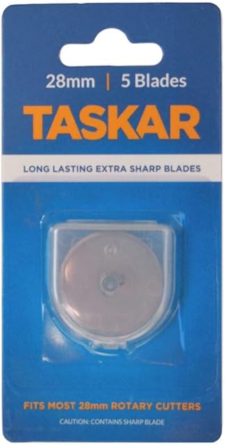 Taskar 28mm Rotary Cutter Blades for Olfa Etc - 5 Pack