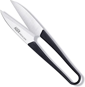 ALLEX Japanese Thread Snips for Sewing and Embroidery 4.5" Long, Made in JAPAN, Spring Loaded Small Thread Snippers Scissors, Black