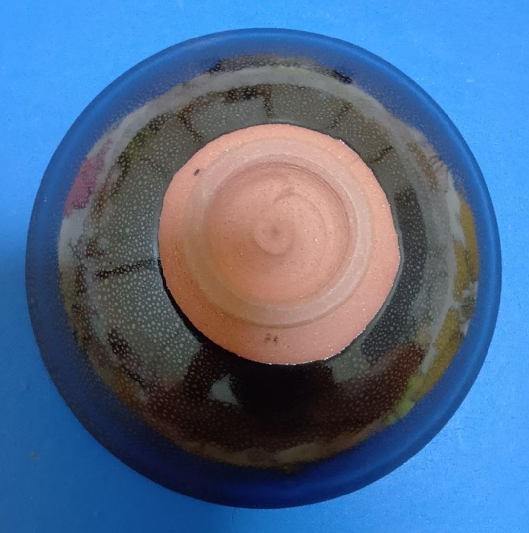 骨董品 新庄東山焼 油滴天目茶碗 五代 涌井弥瓶 陶磁器 茶器 茶道具