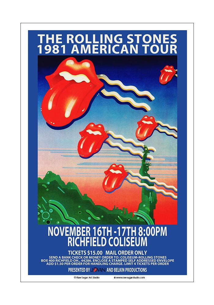 絵画 rolling stone ROLLING STONES • 16x20”• Love You Live COVER ART POSTER By Andy