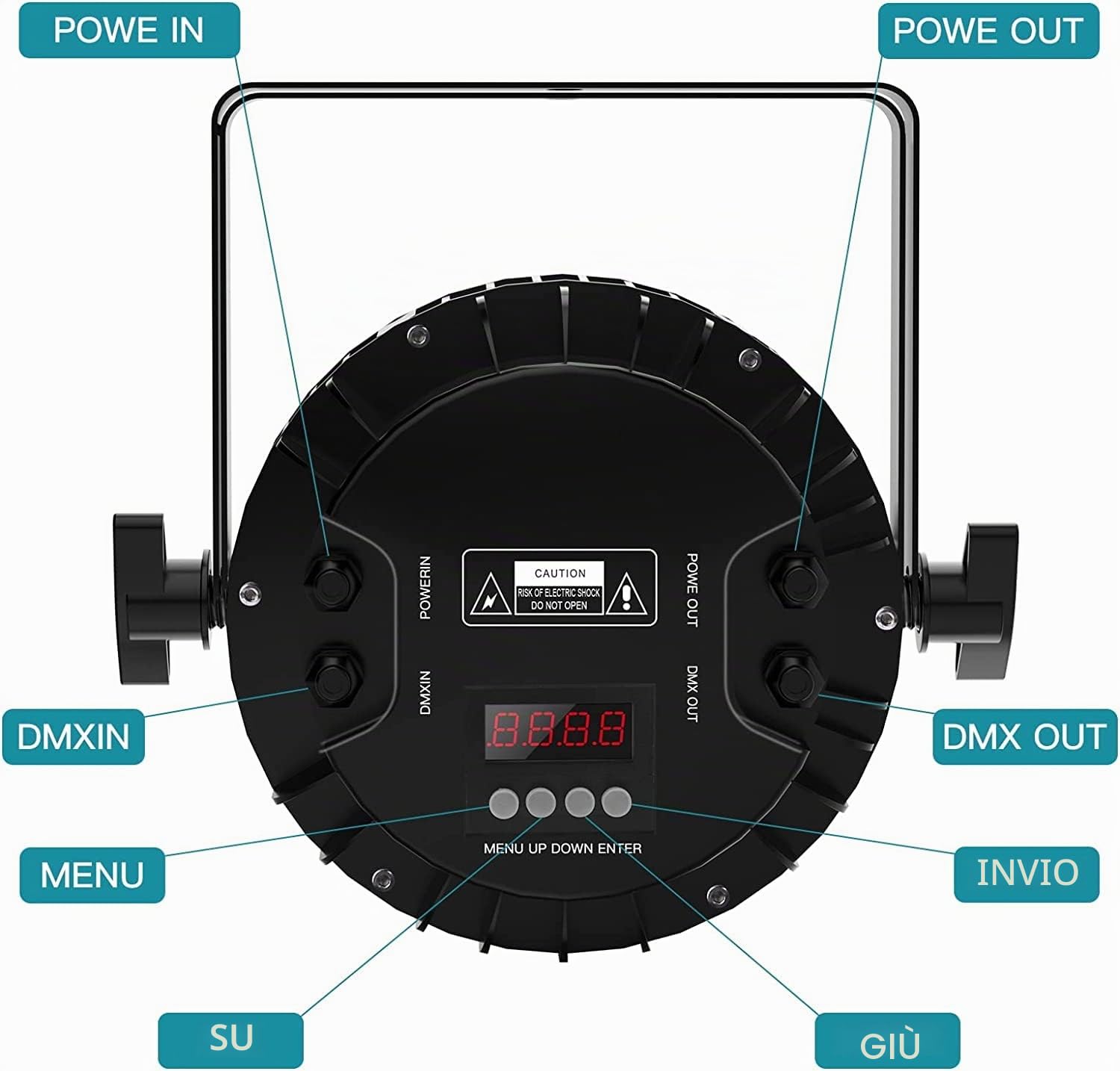 U`King Par LED RGBW IP65 Impermeabili, 180W Luci da Palco Esterni Discoteca Effetti con Impermeabile Cavo, Faretti Luci di Scena per Discoteca Matrimoni all'Aperto Natale Feste