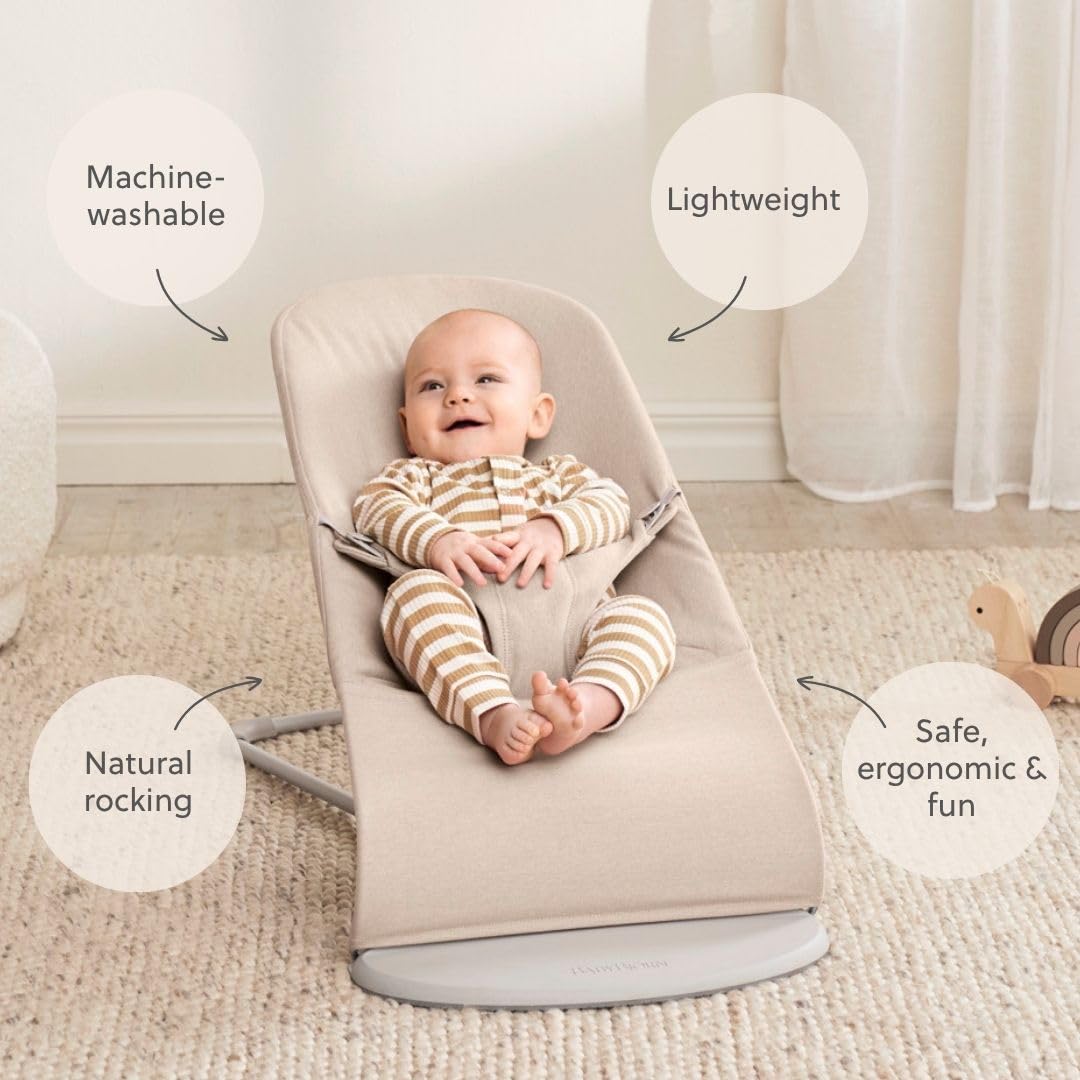BabyBjörn Transat Bliss, Tissé chiné, Beige clair